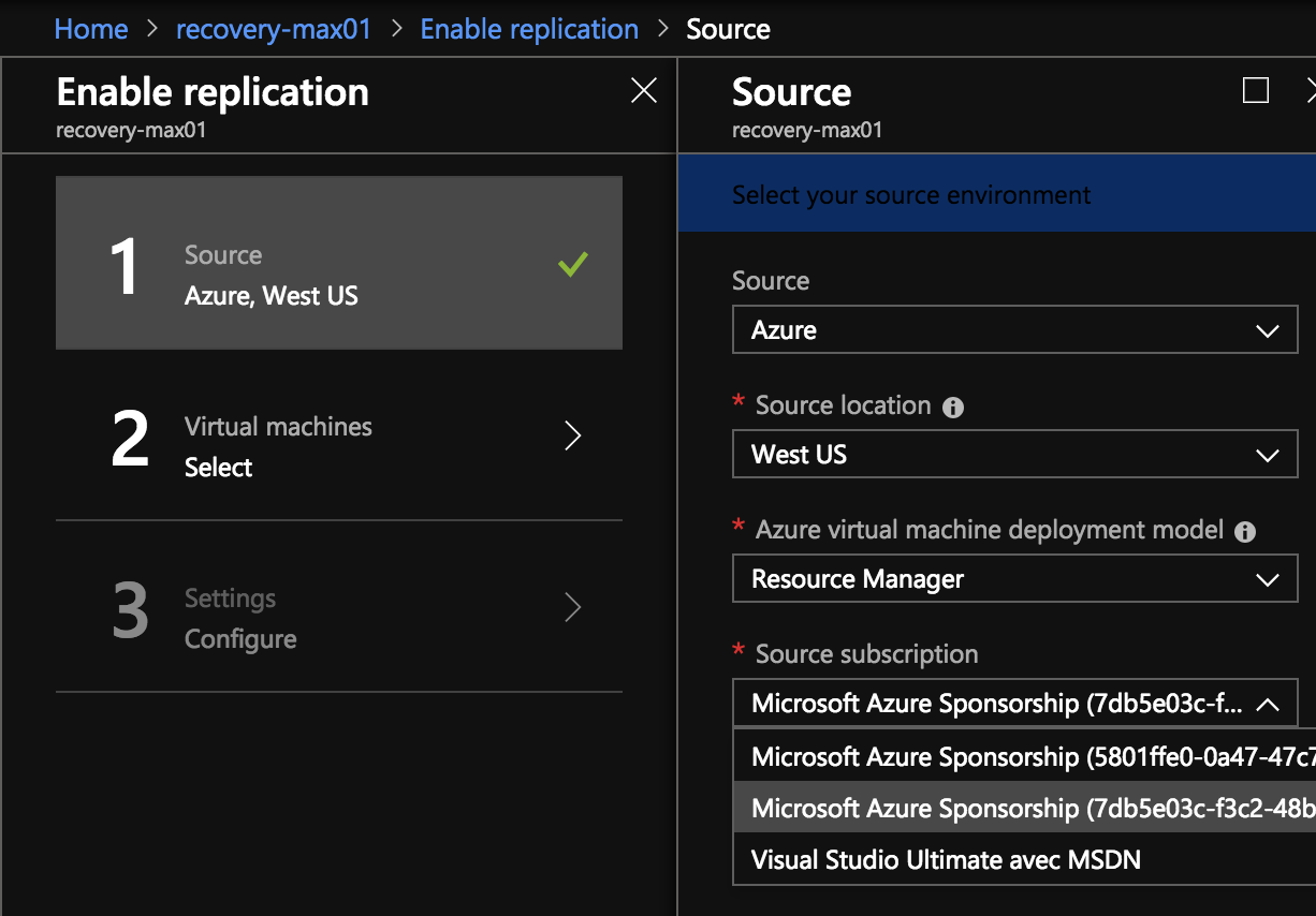 Azure Site Recovery Multi Souscriptions ZiGMaX IT Blog
